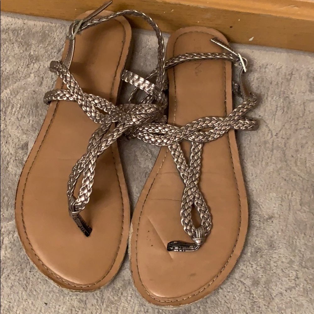 Silver strapped sandals